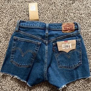 Levi’s 501 booty shorts, high waisted cut-off style brand new